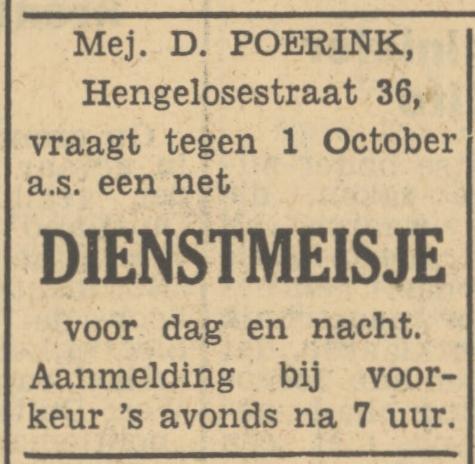 Hengelosestraat 36 Mej. D. Poerink advertentie Tubantia 30-8-1950.jpg
