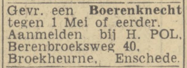 Berenbroeksweg 40 Broekheurne H. Pol advertentie Twentsch nieuwsblad 14-4-1944.jpg