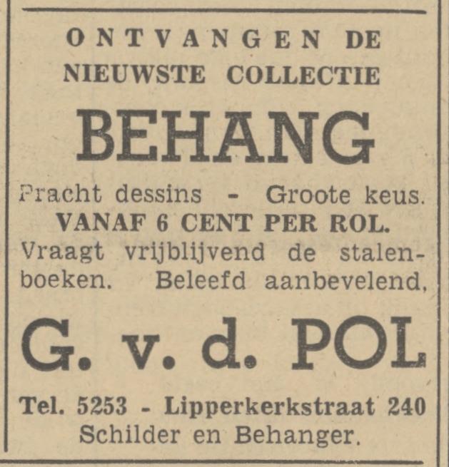 Lipperkerkstraat 240 G. v.d. Pol advertentie Tubantia 25-2-1939.jpg