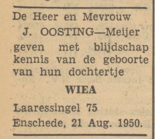 Laaressingel 75 J. Oosting advertentie Tubantia 21-8-1950.jpg