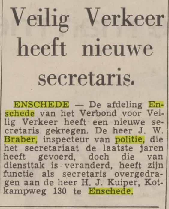 J.W. Braber inspecteur van politie Enschede. krantenbericht Tubantia 28-10-1968.jpg