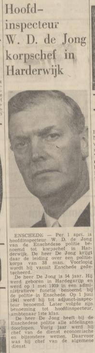 W.D. de Jong Hoofdinspecteur politie. krantenbericht Tubantia 28-3-1970.jpg