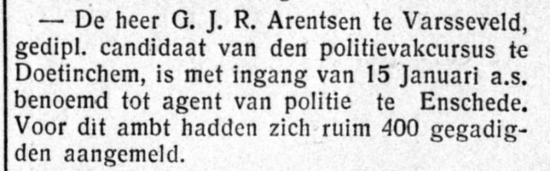 G.J.R. Arentsen Agente van Politie Enschede. krantenbericht De Graafschap-bode 30-12-1930..jpg