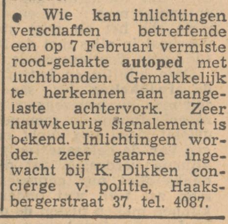 Haaksbergerstraat 37 K. Dikken concierge van politie krantenbericht Tubantia 10-2-1949.jpg