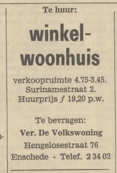 Hengelosestraat 76 Vereniging De Volkswoning   advertentie Tubantia 8-3-1966.jpg