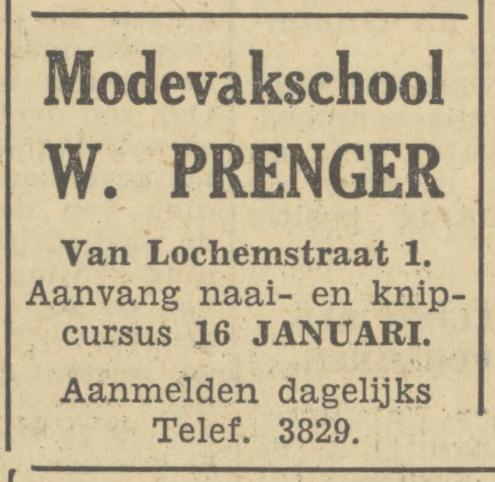 van Lochemstraat 1 W. Prenger advertentie Tubantia 5-1-1950.jpg