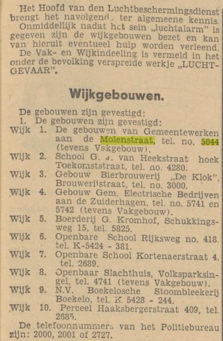 Molenstraat 27 Dienst Gemeentewerken krantenbericht Tubantia 16-5-1940.jpg