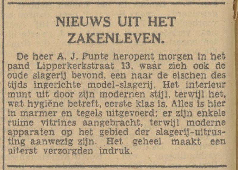 Lipperkerkstraat 13 modelslagerij A.J. Punte krantenbericht Tubantia 22-7-1941.jpg