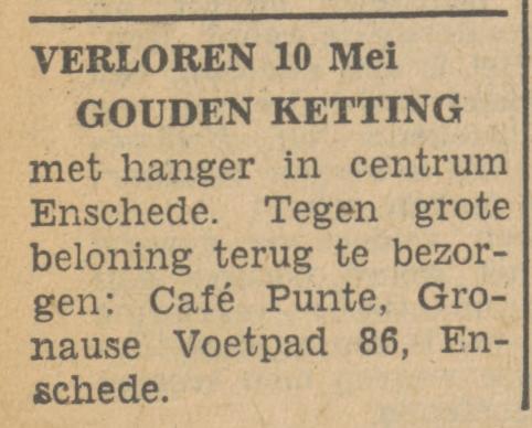 Gronausevoetpad 86 cafe Punte advertentie Tubantia 25-5-1951.jpg