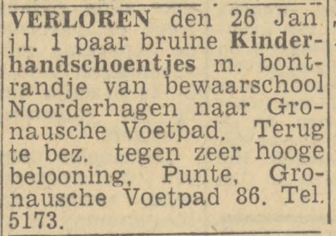 Gronausevoetpad 86 Punte advertentie Twents nieuwsblad 27-1-1944.jpg