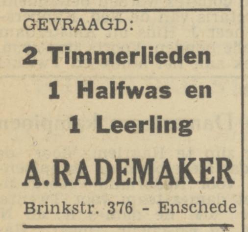 Brinkstraat 376 A. Rademaker advertentie Tubantia 7-6-1950.jpg