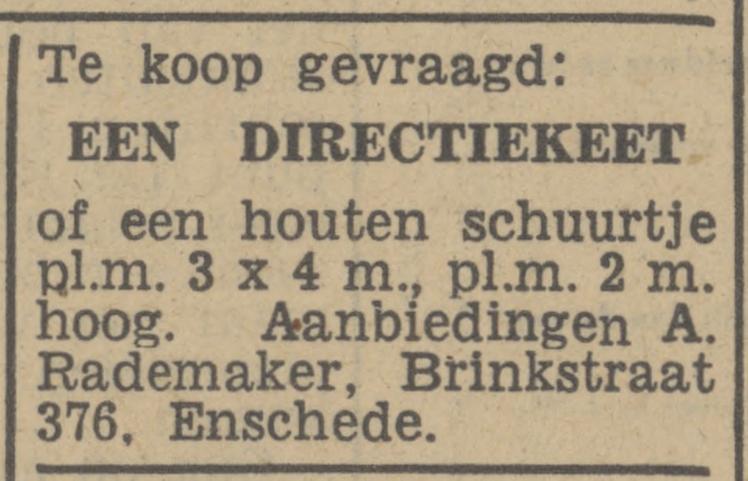 Brinkstraat 376 A. Rademaker advertentie Tubantia 24-1-1948.jpg