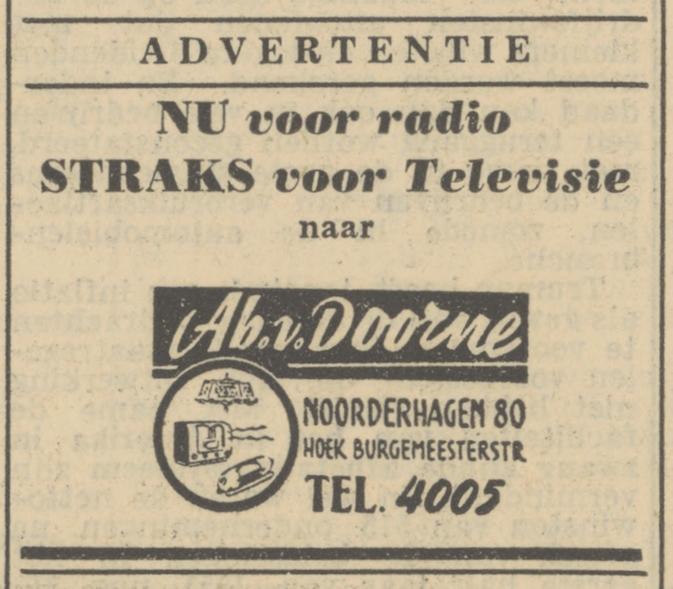 Noorderhagen 80 hoek Burgemeesterstraat Ab van Doorne advertentie Tubantia 14-8-1951.jpg