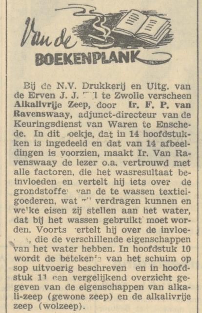 Ir. F.P. van Ravenswaay Adunct Directeur van de Keuringsdienst van Waren krantenbericht 7-2-1950.jpg
