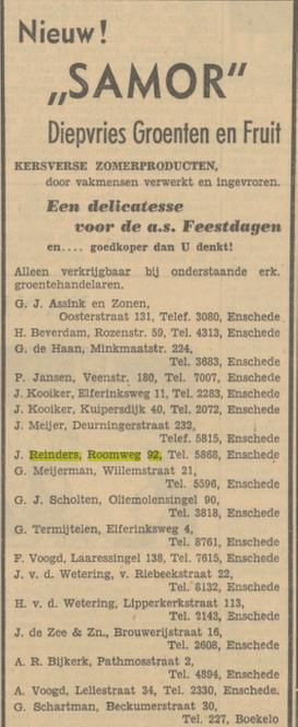 Roomweg 92 J. Reinders advertentie Tubantia 18-12-1951.jpg