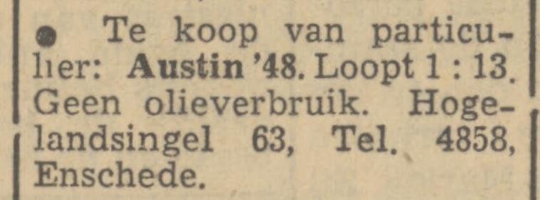 Hogelandsingel 63 telf. 4858 advertentie Tubantia 7-12-1950.jpg