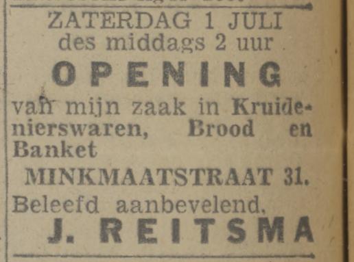 Minkmaatstraat 31 J. Reitsma advertentie Twentsch nieuwsblad 29-6-1944.jpg