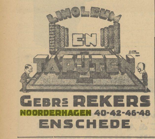 Noorderhagen 40, 42,  46, 48 Gebr.  Rekers Advertentie. Twentsch dagblad Tubantia en Enschedesche courant. Enschede, 04-05-1934.jpg