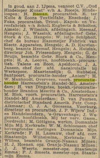 H. Reman procuratiehouder N.V. E. ter Kuile en Zoons Textielfabriek. krantenbericht Het Parool 29-4-1952.jpg