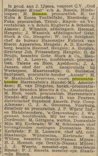 H. Reman procuratiehouder N.V. E. ter Kuile en Zoons Textielfabriek. krantenbericht Het Parool 29-4-1952.jpg
