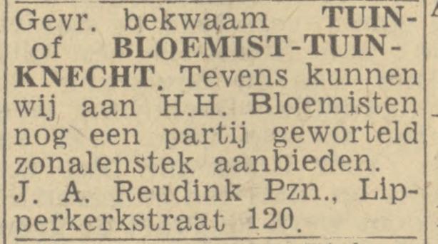 Lipperkerkstraat 120 bloemenwinkel J.A. Reudink Pzn. advertentie Twentsch nieuwsblad 5-4-1944.jpg