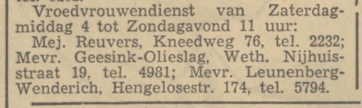 Kneedweg 76 Mej. Reuvers krantenbericht Tubantia 24-11-1950.jpg