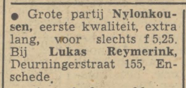 Deurningerstraat 155 Lukas Reymerink advertentie Tubantia 30-11-1950.jpg