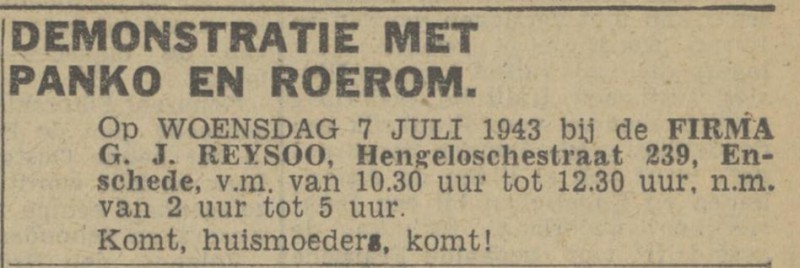 Hengelosestraat 239 G.J. Reysoo advertentie Twentsch nieuwsblad 6-7-1943.jpg
