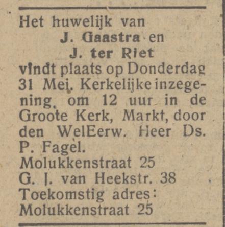 Molukkenstraat 25 Johan ter Riet advertentie Het Parool 29-5-1945.jpg