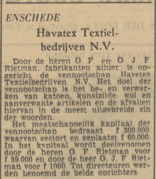G.F. Rietman firmant Havetex krantenbericht Tubantia 16-2-1951.jpg