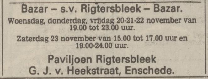 G.J. van Heekstraat paviljoen Rigtersbleek advertentie Tubantia 20-11-1974.jpg