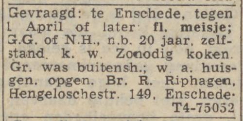 Hengelosestraat 149 R. Riphagen advertentie Trouw 18+-3-1953.jpg