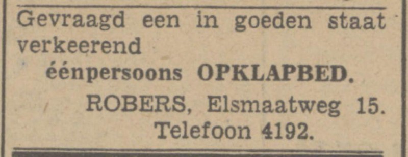 Elsmaatweg 15 Robers advertentie Tubantia 27-7-1942.jpg