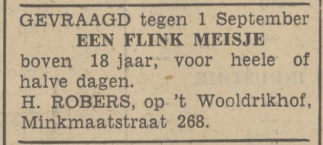 Minkmaatstraat 268 't Wooldrikhof H. Robers advertentie Tubantia 4-8-1939.jpg