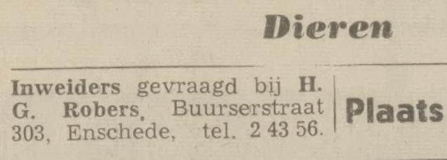 Buurserstraat 303 H.G. Robers advertentie Tubantia 28-3-1966.jpg