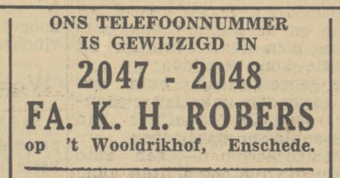 Minkmaatstraat op 't Wooldrikhof Fa. K.H. Robers telf. 2047. advertentie Tubantia 25-11-1937.jpg