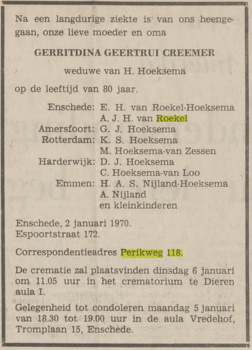 Perikweg 118 A.J.H. van Roekel advertentie Tubantia 3-1-1970.jpg