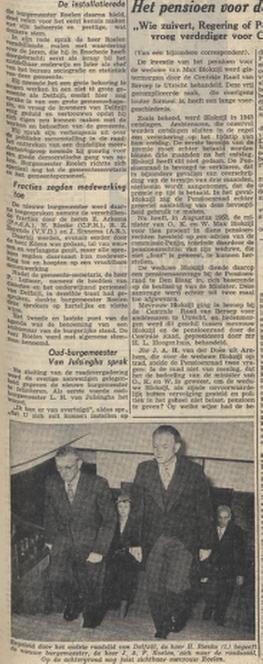 J.A. Roelen chef bureau Sociografie Gemeente Enschede nu burgemeester. krantenbericht Nieuwsblad van het Noorden 24-6-1952..jpg