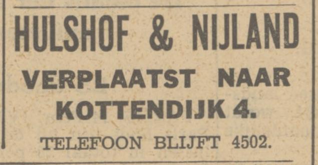 Kottendijk 4 Hulshof & Nijland confectiefabriek advertentie Tubantia 14-2-1934.jpg
