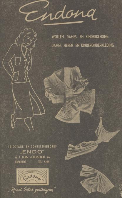 Molenstraat 46 Confectiebedrijf ENDO A.J. Dors advertentie Tubantia 1-10-1948.jpg