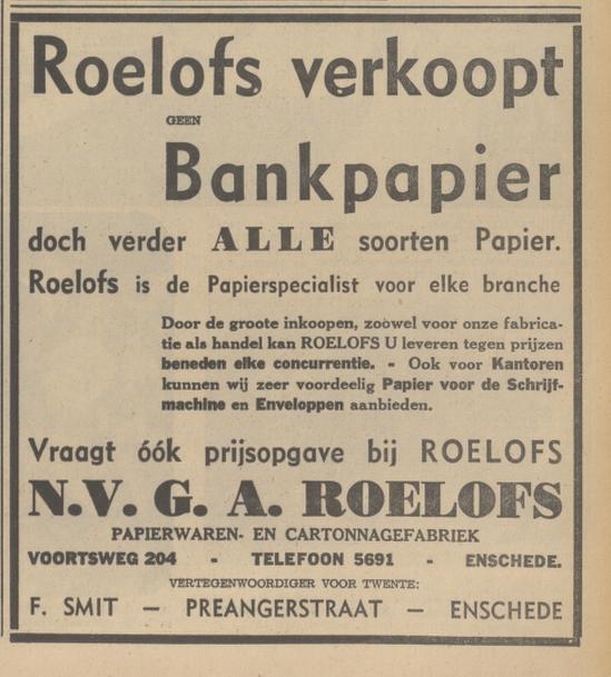 Voortsweg 204 cartonnagefabriek G.A. Roelofs N.V. advertentie Tubantia 7-4-1937.jpg