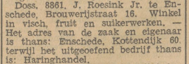 Kottendijk 60 J. Roesink haringhandel krantenbericht Tubantia 11-5-1962.jpg