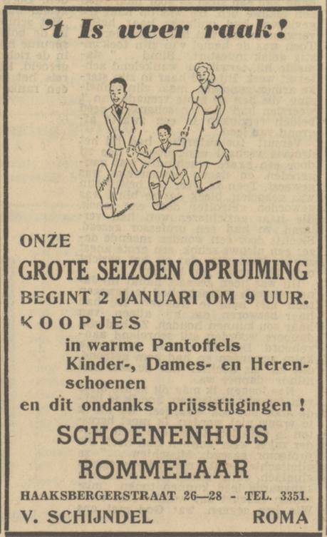 Haaksbergerstraat 26-28 schoenenhuis Rommelaar advertentie Tubantia 30-12-1950.jpg