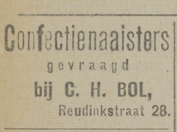 Reudinkstraat 28 confectie C.H. Bol advertentie Tubantia 29-11-1919.jpg