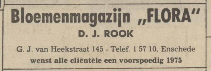 G.J. van Heekstraat 145 Bloemenmagazijn Flora D.J. Rook advertentie Tubantia 31-12-1974.jpg