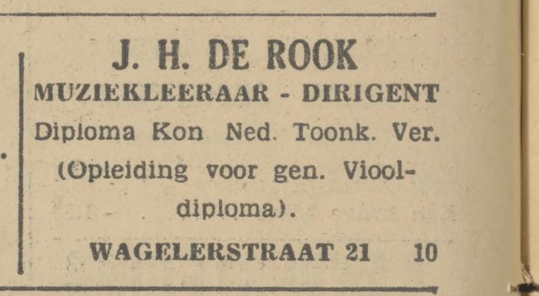 Wagelerstraat 21 J.H. de Rook muziekleraar-dirigent advertentie Tubantia 22-12-1930.jpg