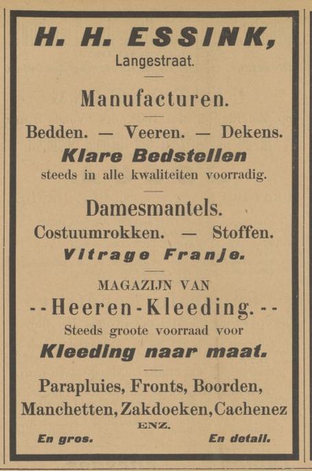 Langestraat 5-7 H.H. Essink manufacturen advertentie Tubantia 30-4-1903.jpg