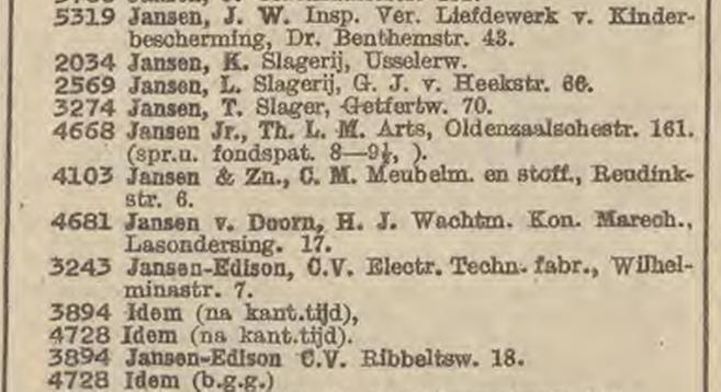 Dr. Benthemstraat 43 J.W. Jansen Inspecteur Ver. Liefdewerk v. Kinderbescherming. telefoonboek 1950.jpg