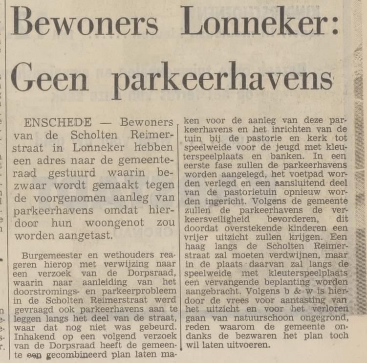 Scholten Reimerstraat Pastorie krantenbericht Tubantia 24-5-1973.jpg