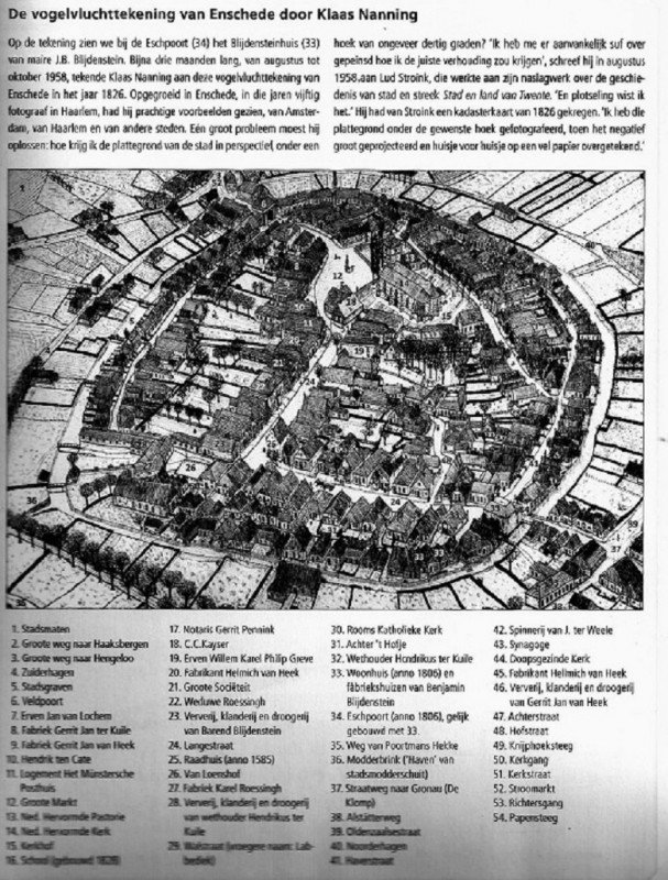 Achterstraat (nr. 47 op kaart) later Stadsgravenstraat plattegrond tekening Nanning 1830.jpg